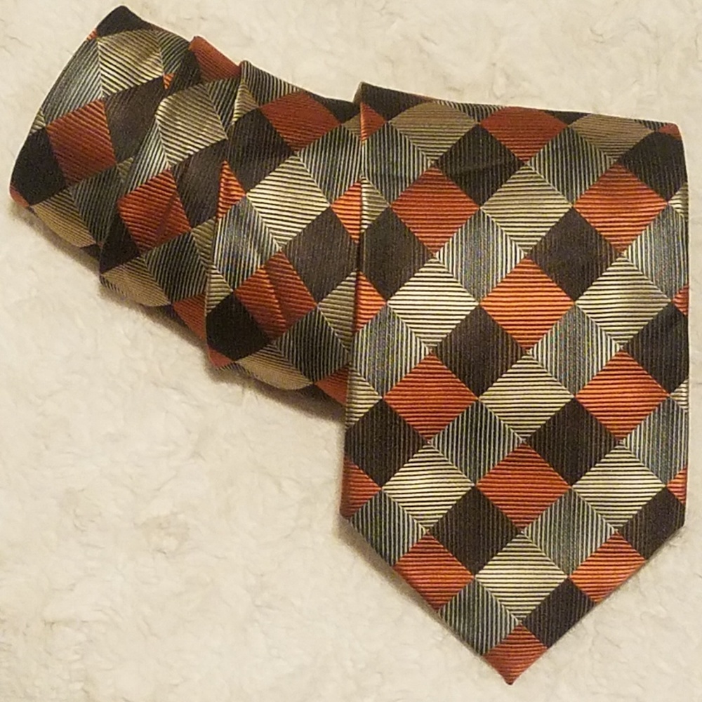 Alexander Julian Diamond Checkerboard Pattern Tie